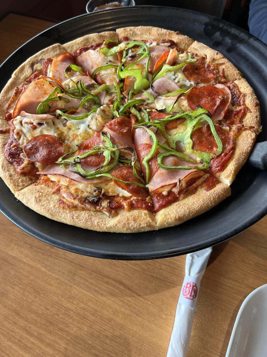 pizza de luxe voor het recept, zie de blog