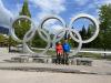 Olympische ringen op Olympic plaza In Whistler